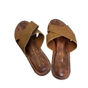 Seven7 Women's Jesse Brown Crisscross Slide Sandals Coastal Vacation Summer 8